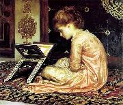 Frederick Leighton Study at a read desk Germany oil painting artist